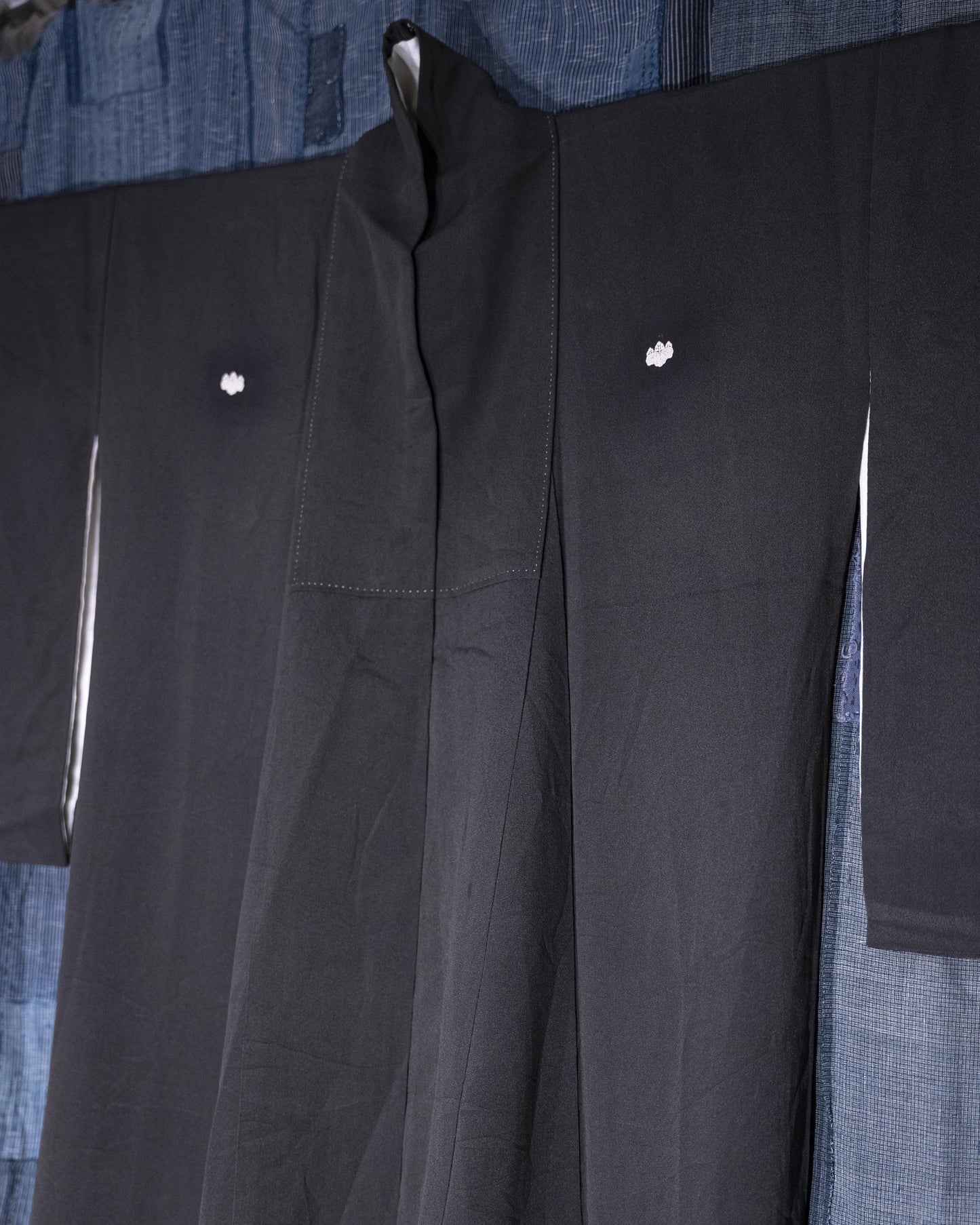 KUROTOMESODE Kimono - Bamboo and Chrysanthemum Motif