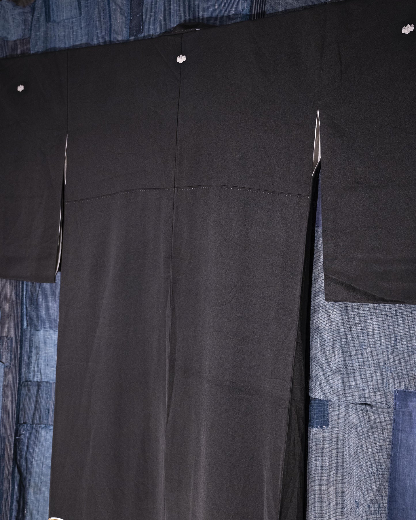 KUROTOMESODE Kimono - Bamboo and Chrysanthemum Motif