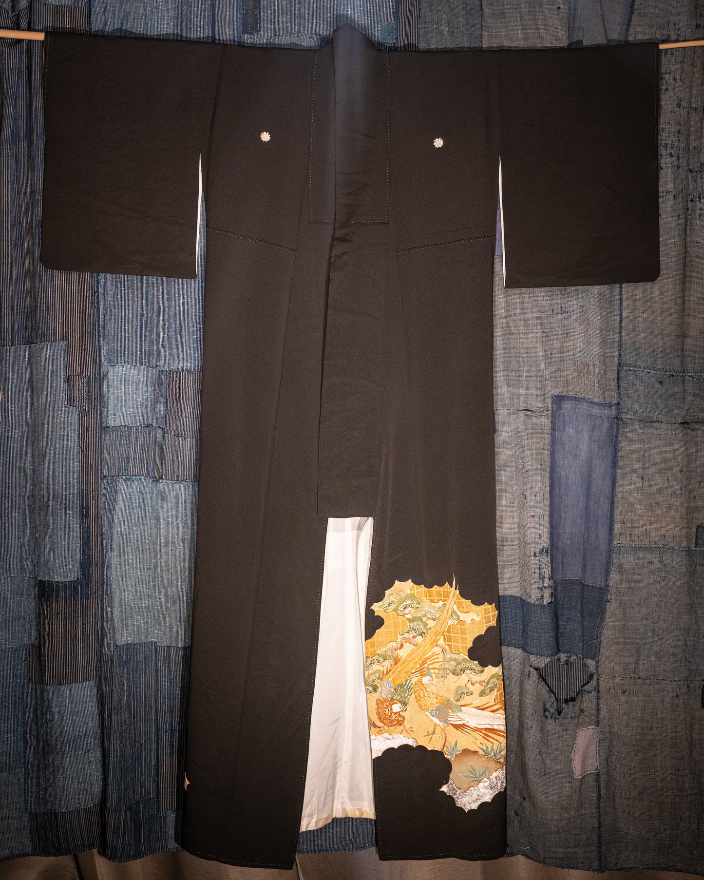 KUROTOMESOD Kimono - Phoenix & Bamboo Motif