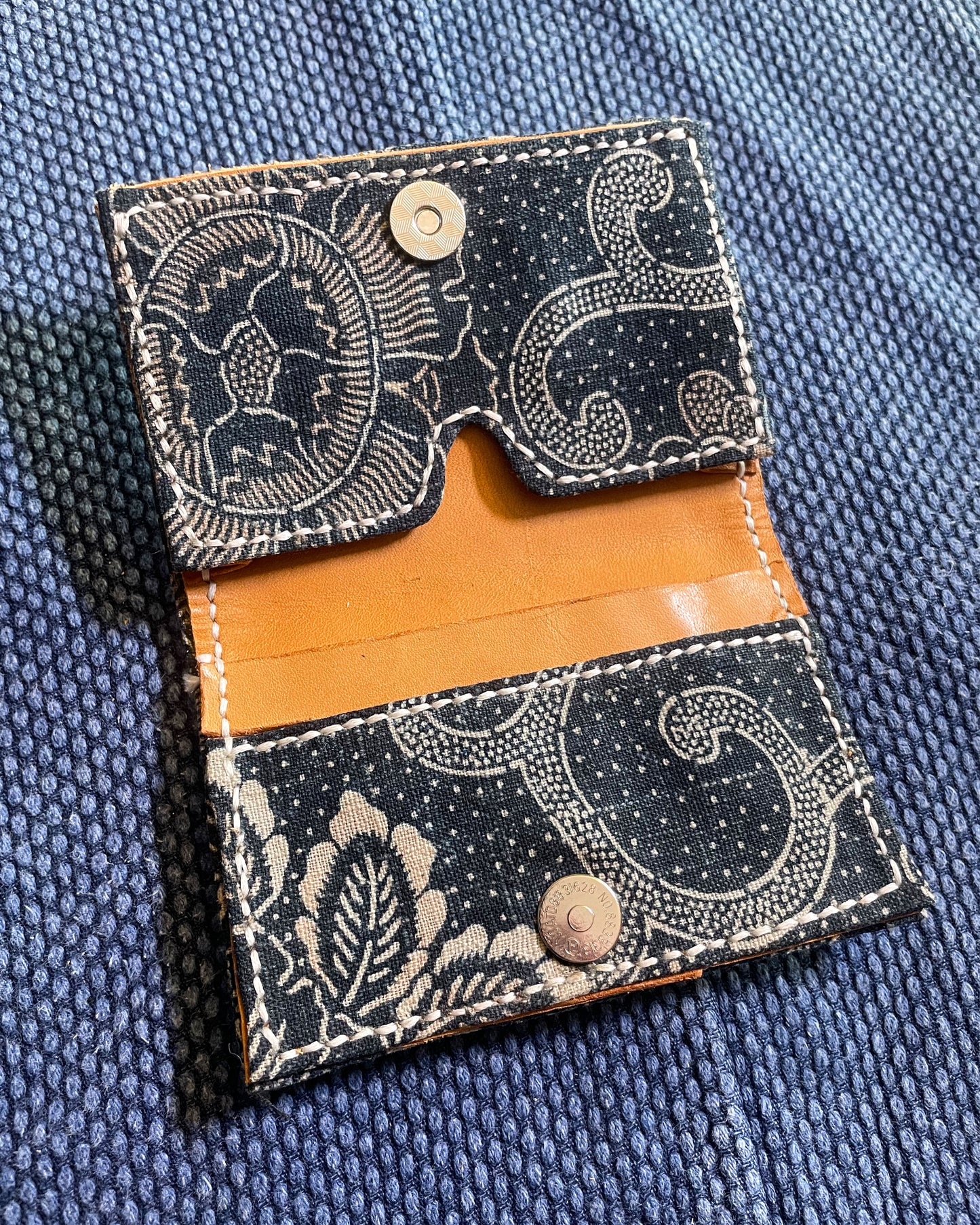 Daruma Kokobo Homemade Wallet Katazome Indigo Fabric