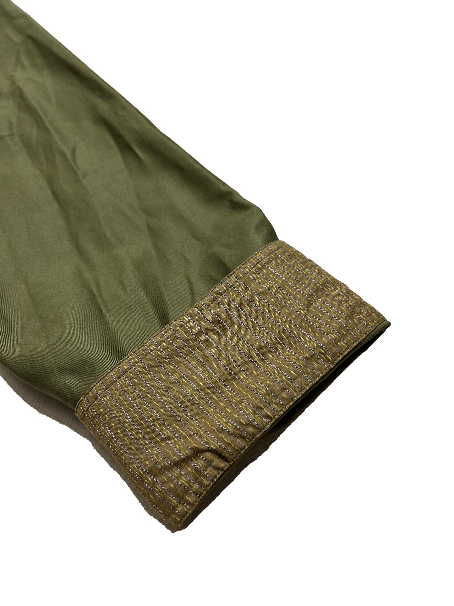 Uramasari Worker Jacket - Olive green Twill Seiran weave lining