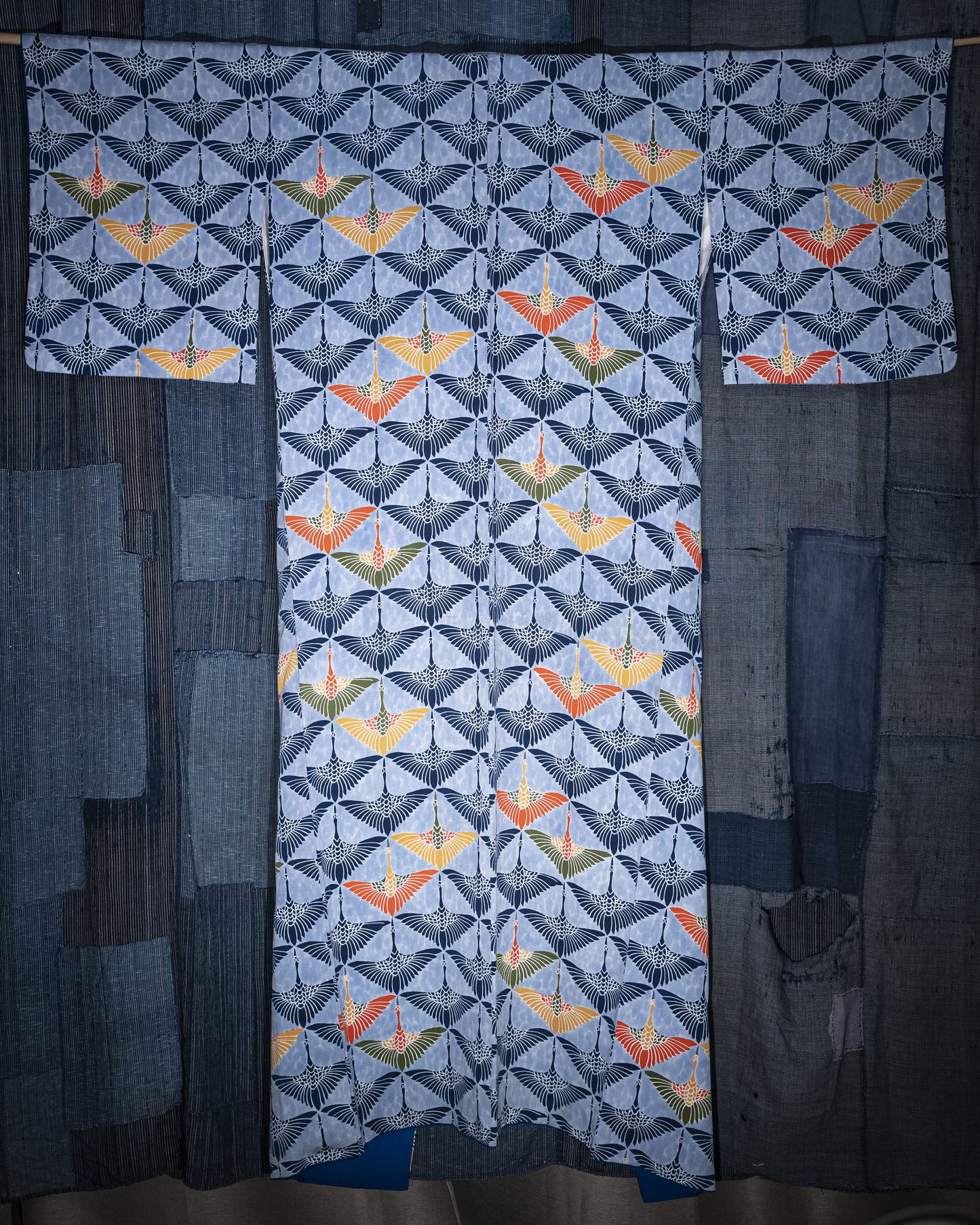 KOMON Kimono - Cranes in Wisteria