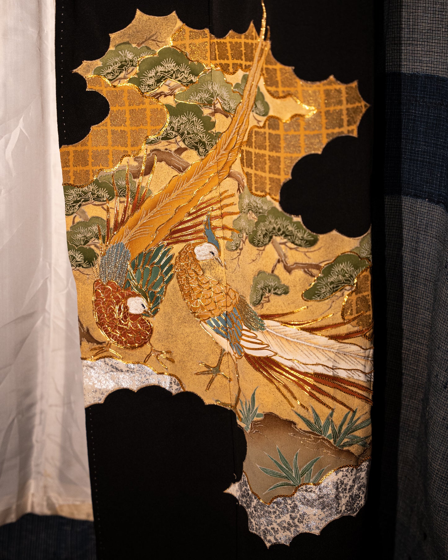 KUROTOMESOD Kimono - Phoenix & Bamboo Motif