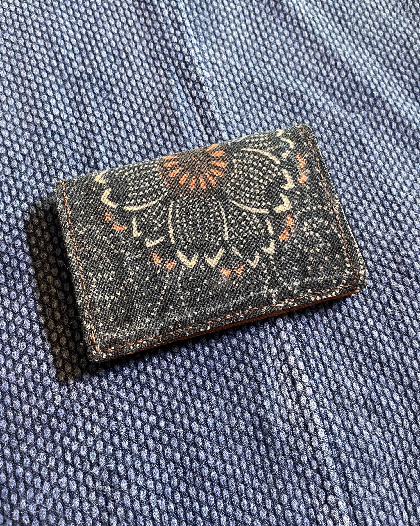 Daruma Kokobo Homemade Wallet Katazome Indigo Fabric