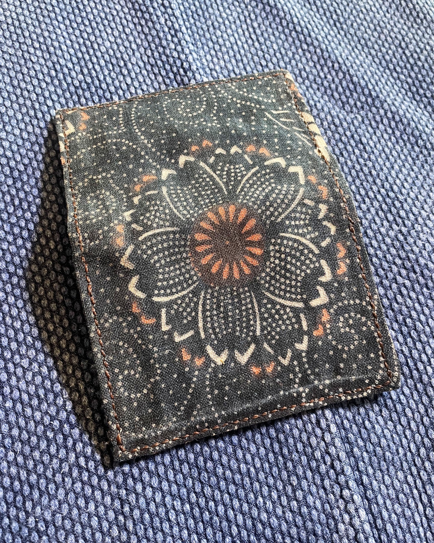 Daruma Kokobo Homemade Wallet Katazome Indigo Fabric