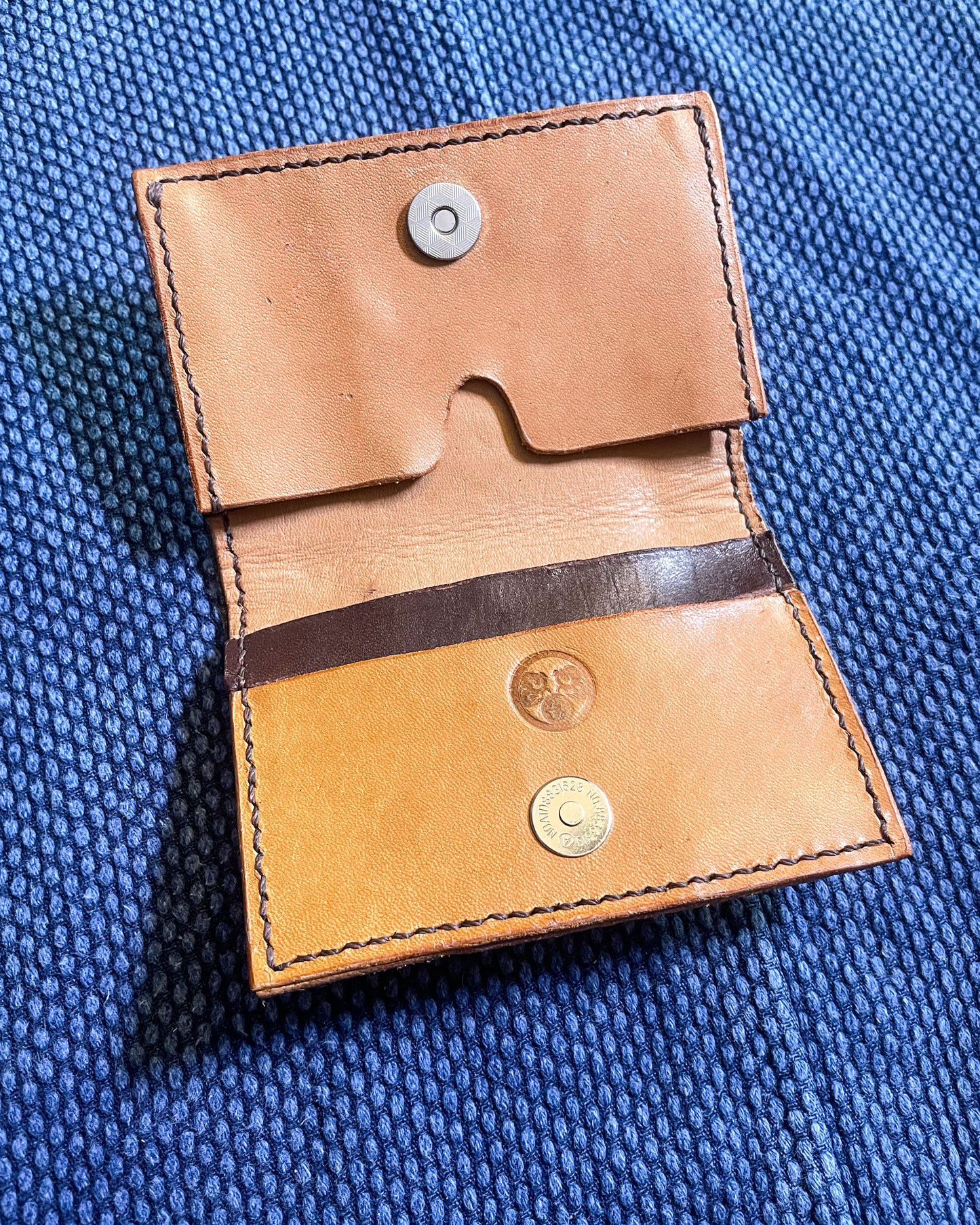 Daruma Kokobo Homemade Wallet Katazome Indigo Fabric