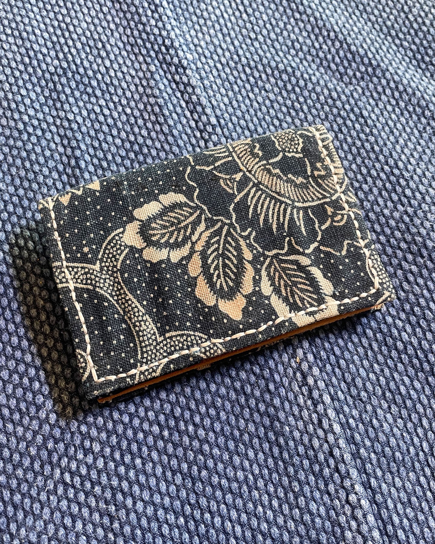Daruma Kokobo Homemade Wallet Katazome Indigo Fabric