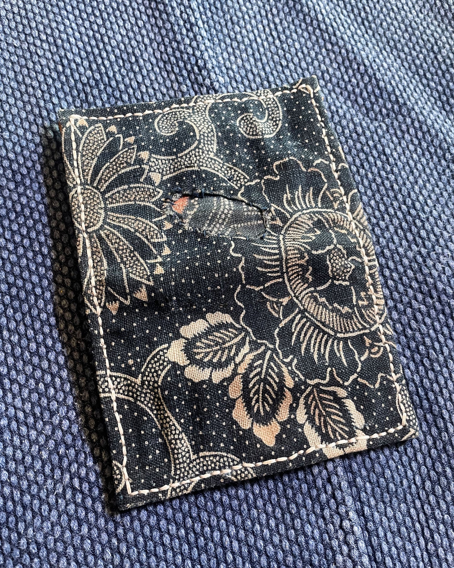 Daruma Kokobo Homemade Wallet Katazome Indigo Fabric