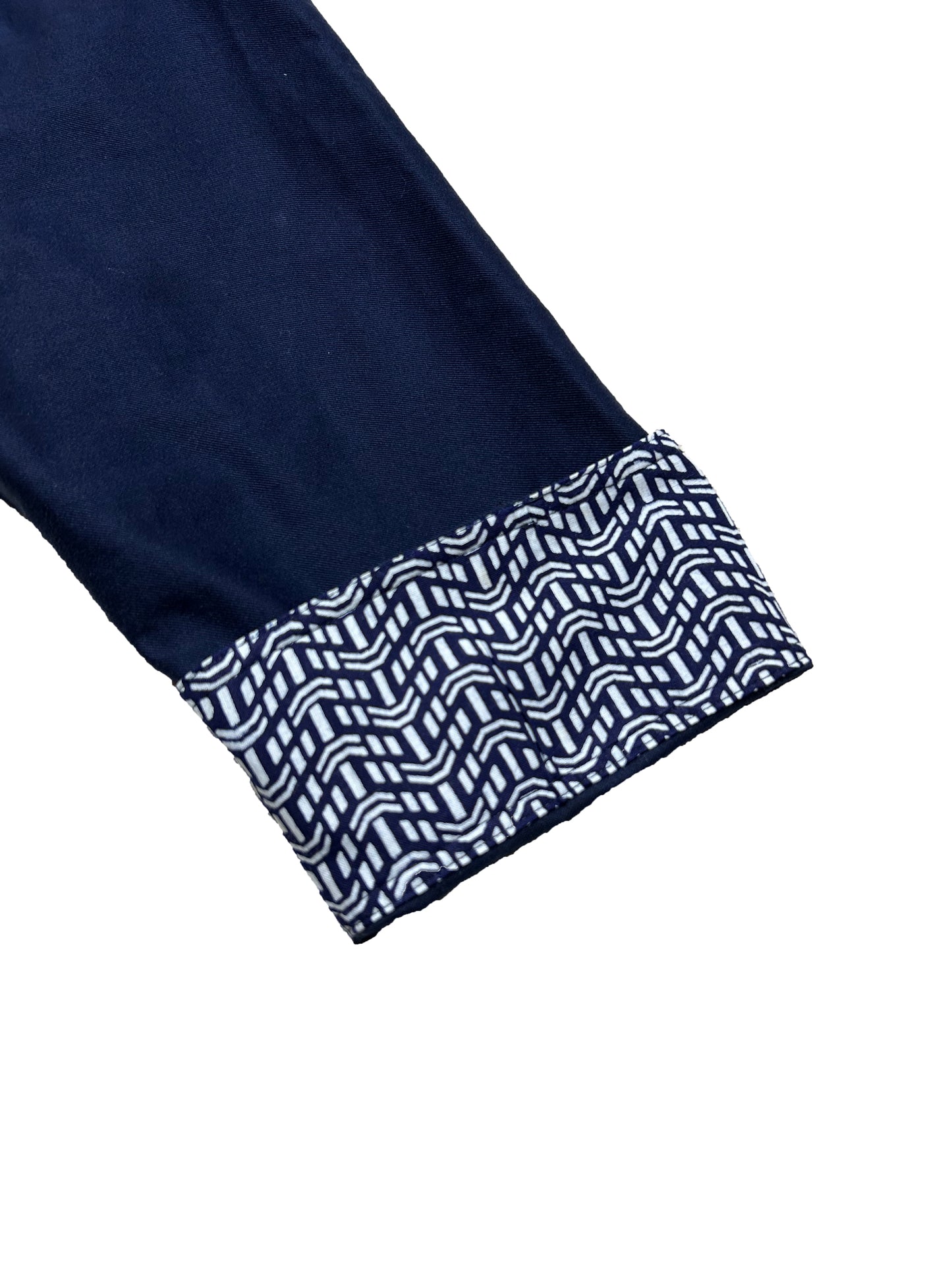 Uramasari Worker Jacket - EURO BLUE Twill Wave Yukata Kimono Lining
