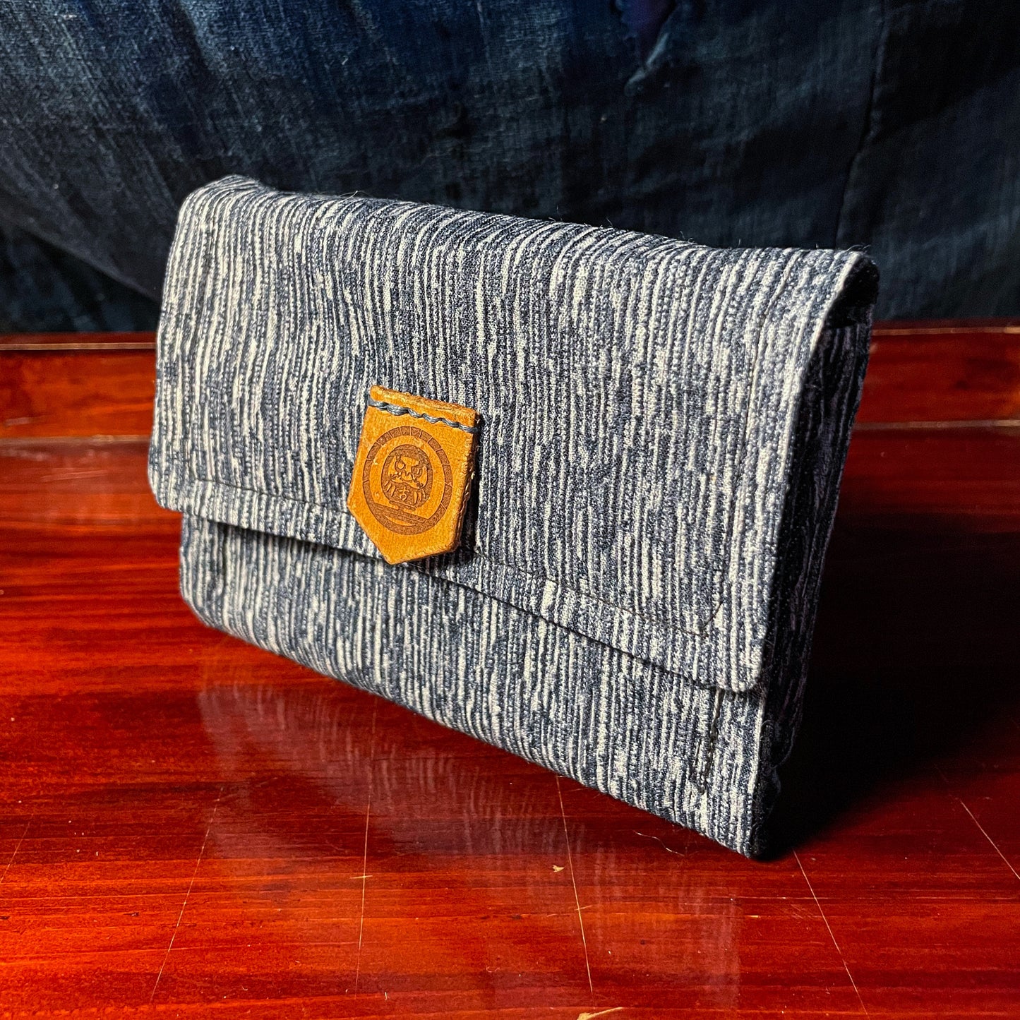 Daruma Kokobo Fabric Wallet - Japanese kimono fabric