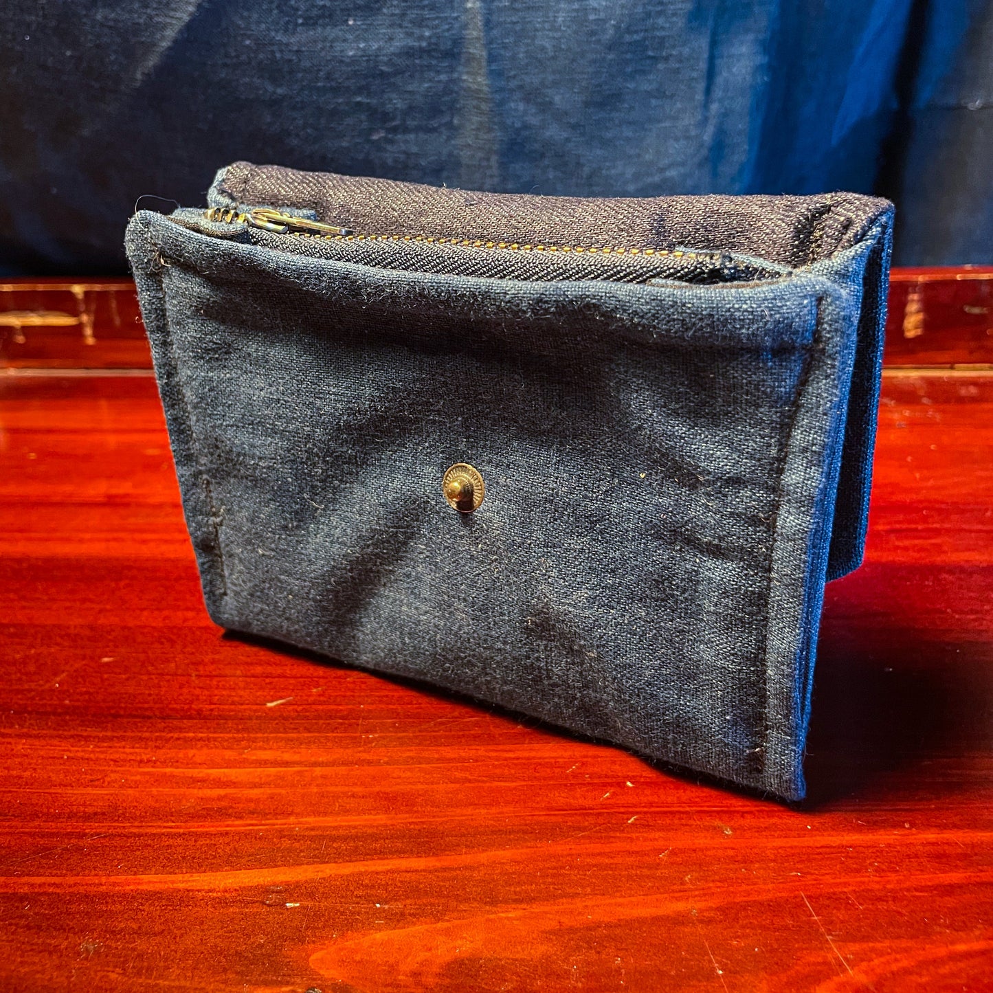 Daruma Kokobo Homemade Fabric Wallet - Japanese indigo fabric