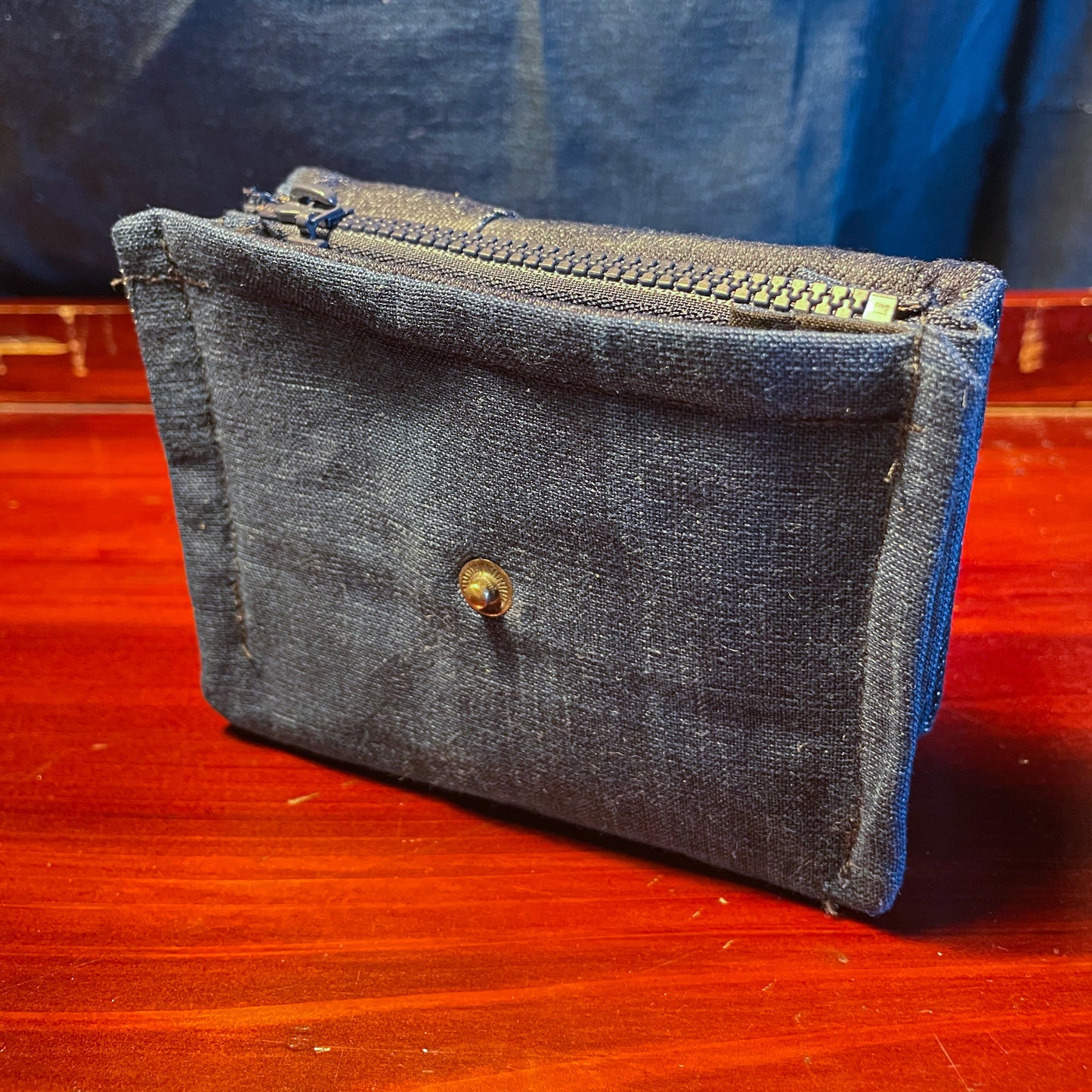Daruma Kokobo Homemade Fabric Wallet - Japanese indigo fabric
