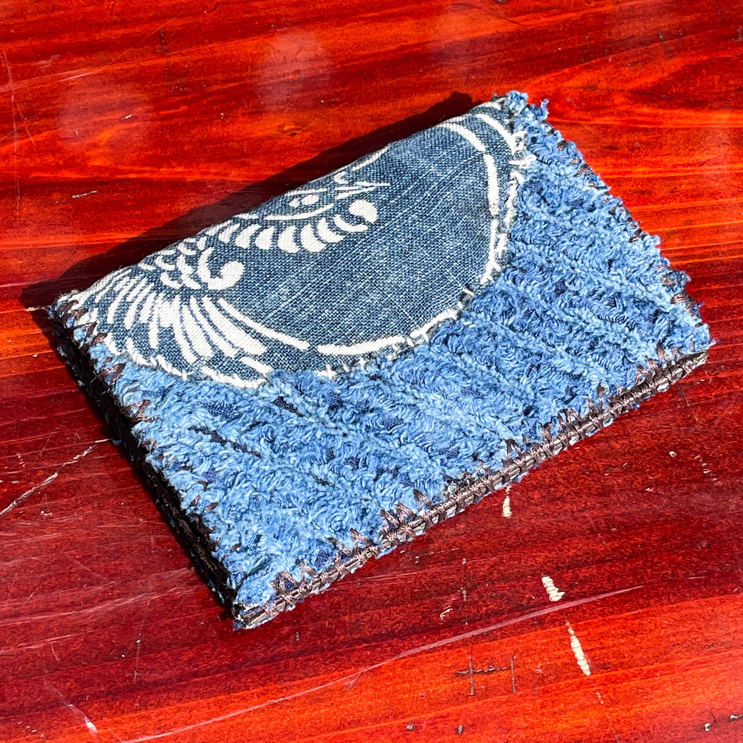 Daruma Kokobo Homemade Wallet Sashiko Katazome Indigo Fabric