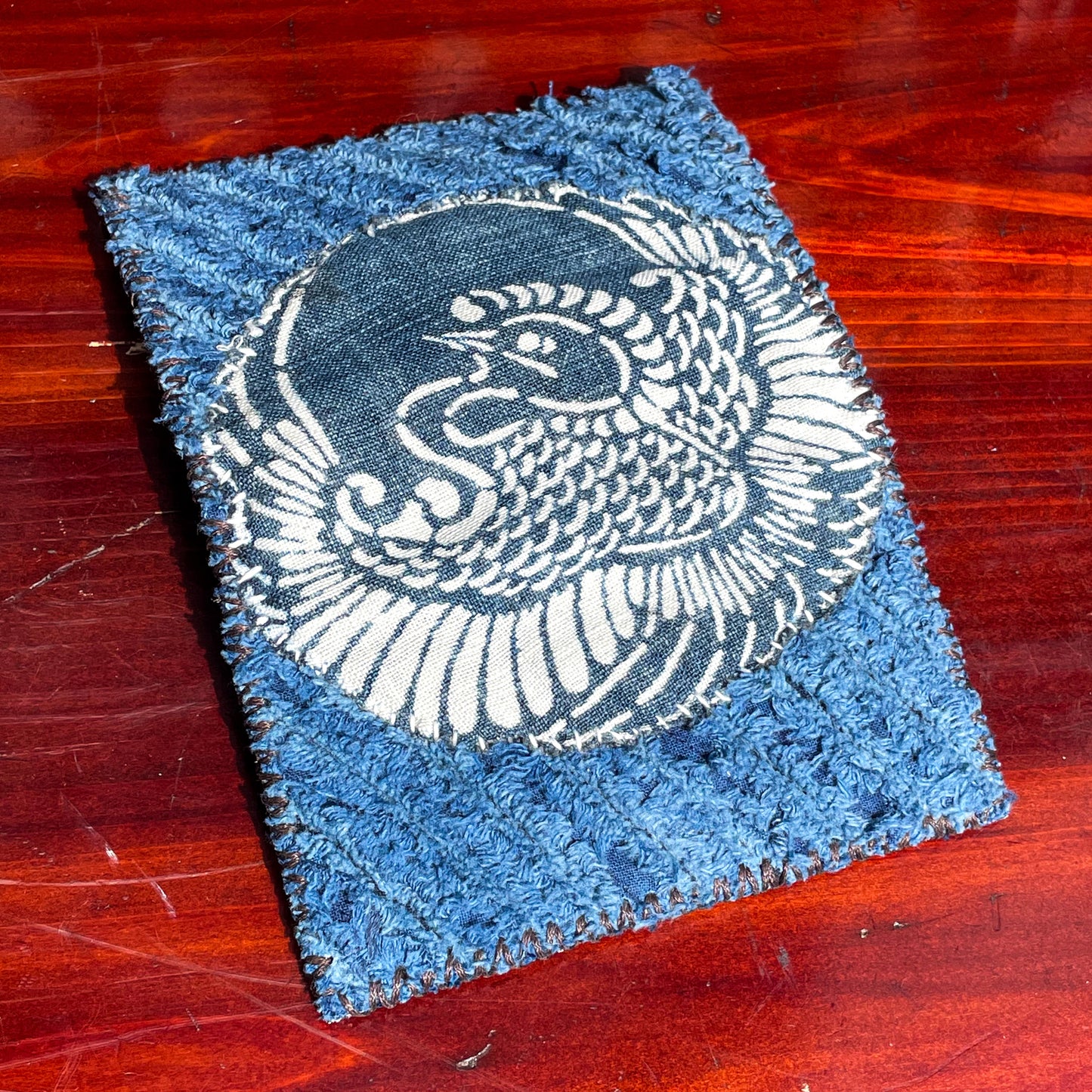 Daruma Kokobo Homemade Wallet Sashiko Katazome Indigo Fabric