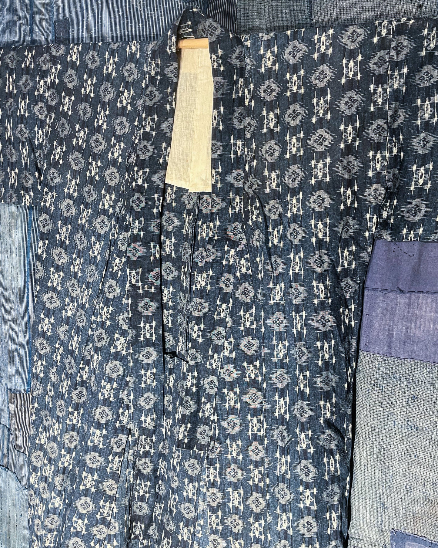 NORAGI Kimono -  Indigo Cross & Kasuri Florals
