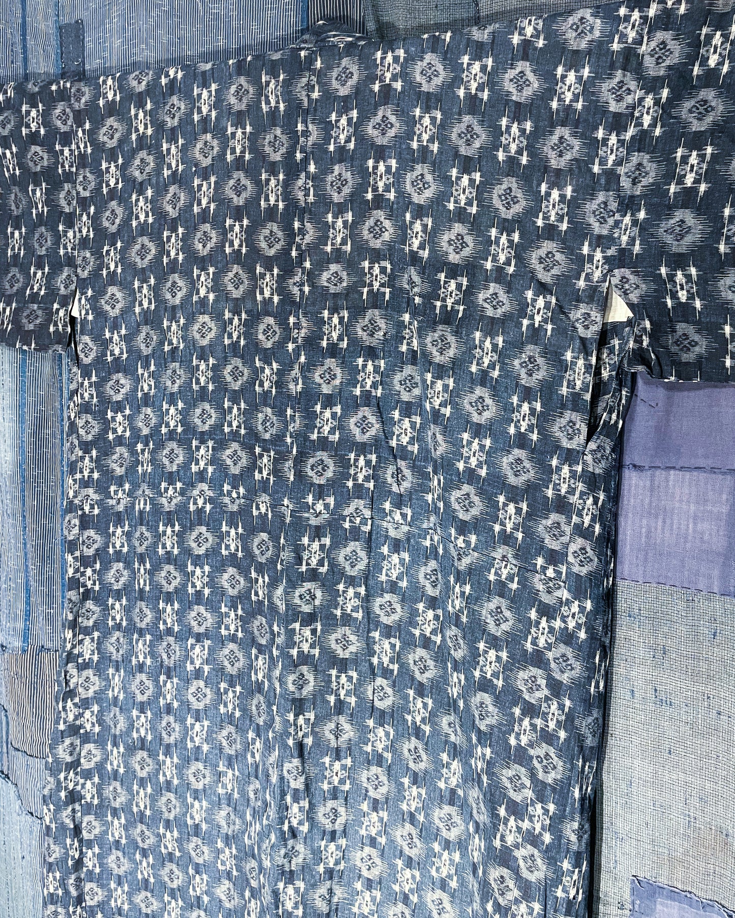 NORAGI Kimono -  Indigo Cross & Kasuri Florals